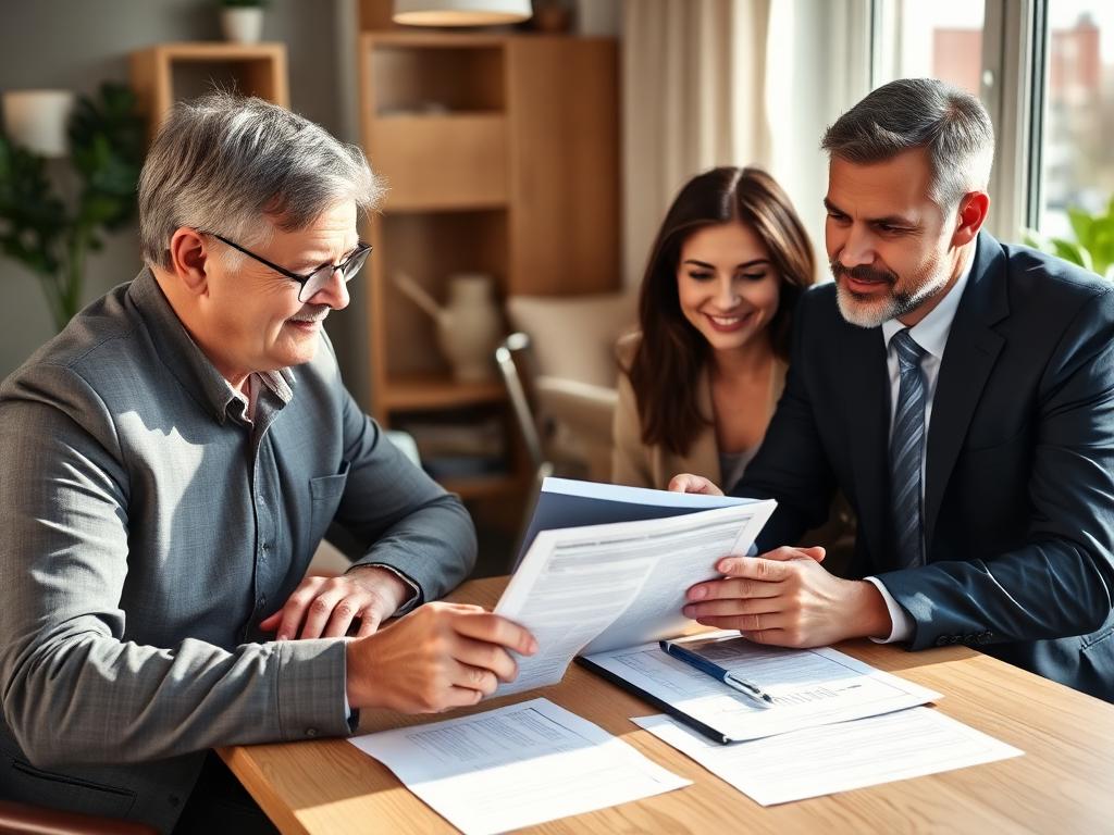 Florida public adjuster reviewing insurance documents with homeowners